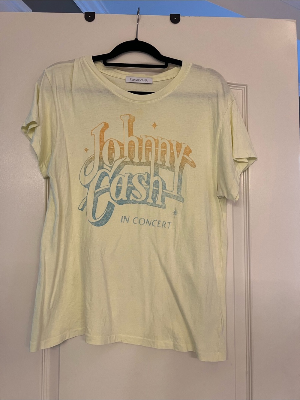 Daydreamer Pale Yellow Johnny Cash Concert Graphic Tee